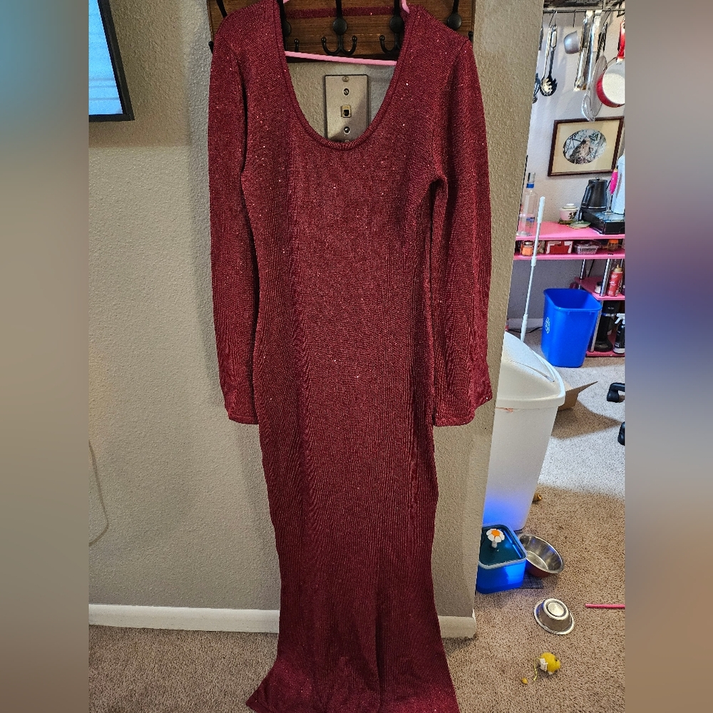 Formal floor length, form fitting dress